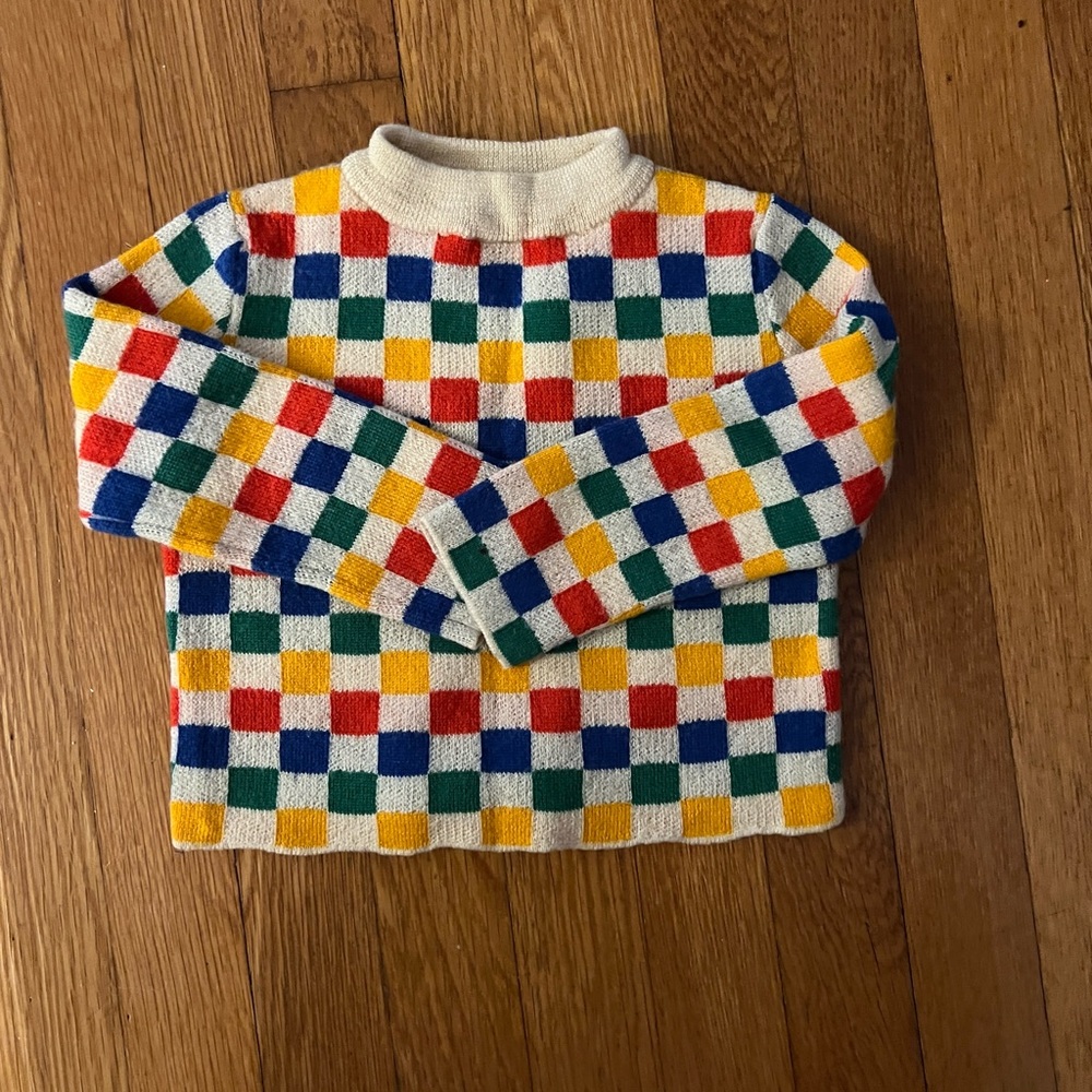 Misha & Puff Checkerboard sweater 2T